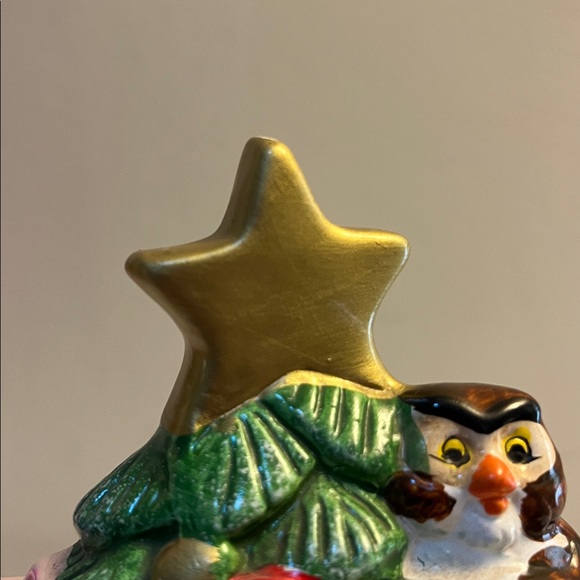 Walt Disney Winnie the Pooh Ceramic Christmas Tree Wound up Music Box Vtg - Picture 9 of 13